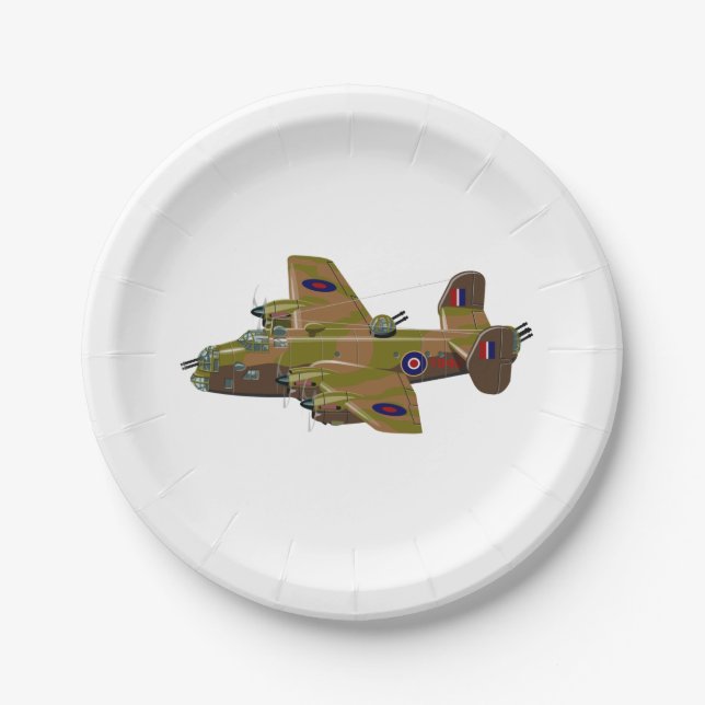 Cratoon retro bomber paper plate (Front)