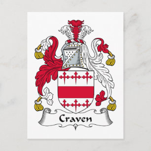 Craven Family Crest Postcard