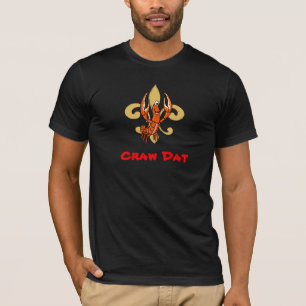 Craw Dat!  Fleur de Lis, Crawfish Kick Dat T-Shirt