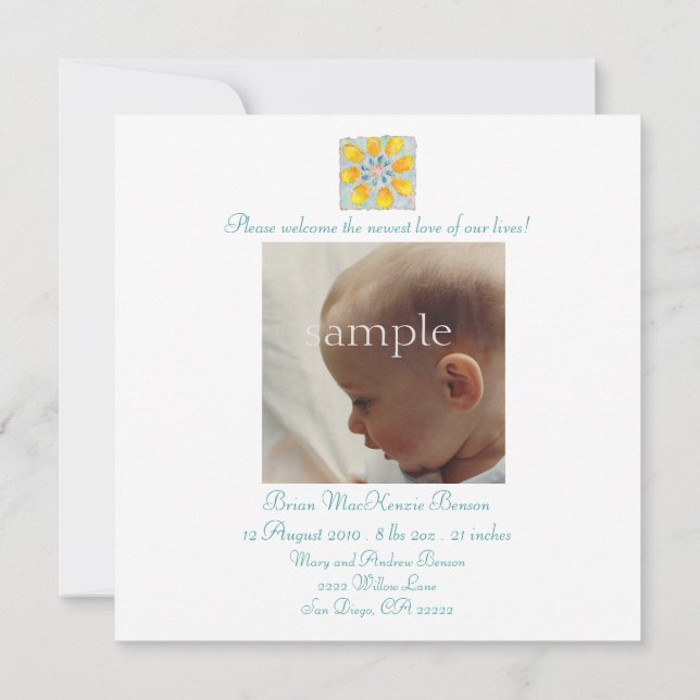 Crawdaddy Birth Announcement (Back)