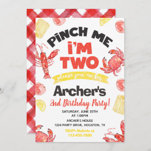 Crawfish Birthday Invitation 2nd Birthday
