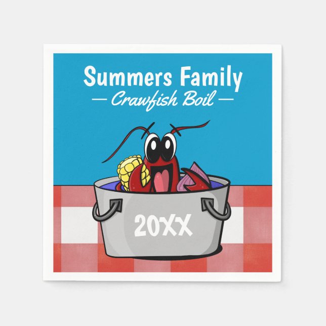 Crawfish Boil Annual Family Party Picnic Napkin (Front)