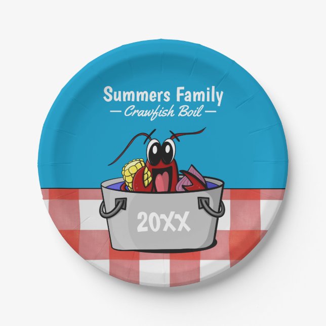 Crawfish Boil Annual Family Party Picnic Paper Plate (Front)