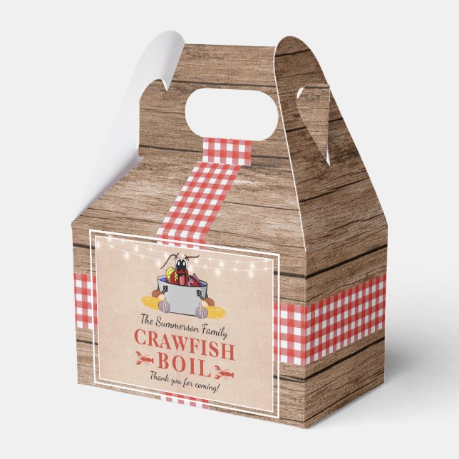 Crawfish Boil Annual Family Party Rustic Picnic Favour Box (Front Side)