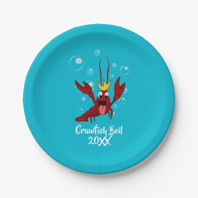 Crawfish Boil Annual Family Reunion Party Paper Plate (Front)