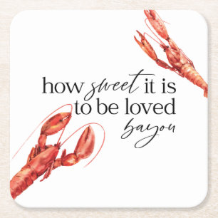 Crawfish Boil Bayou Square Paper Coaster