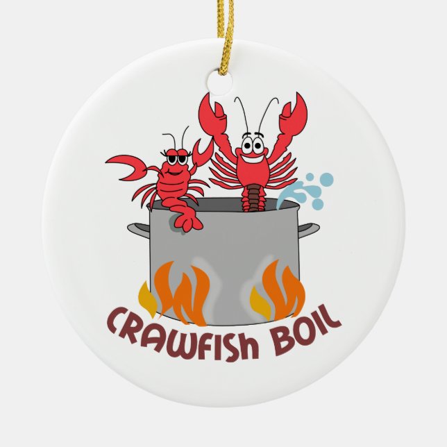Crawfish Boil Ceramic Tree Decoration (Front)