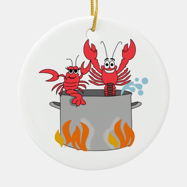 Crawfish Boil Ceramic Tree Decoration (Front)