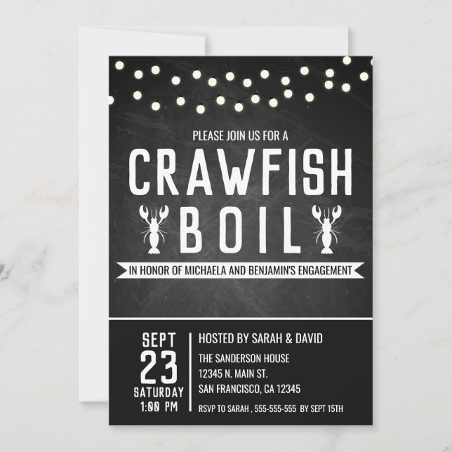 Crawfish Boil Couples Shower Engagement Party Invitation (Front)