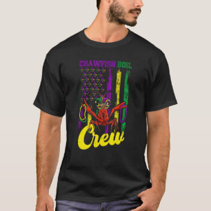 Crawfish Boil Crew Beads Mardi Gras Flag Kids Todd T-Shirt