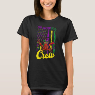 Crawfish Boil Crew Beads Mardi Gras Flag Kids Todd T-Shirt