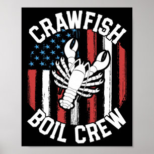 Crawfish Boil Crew Funny Cajun Shirts For Men Mard Poster