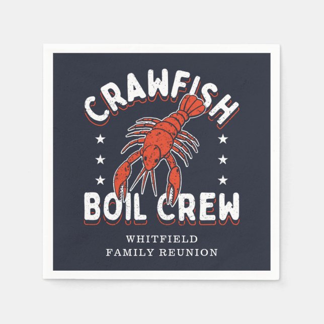 Crawfish Boil Crew Summer Seafood Family Party Napkin (Front)