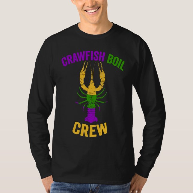 Crawfish Boil Crew Tee Lobster Crayfish Mardi Gras (Front)