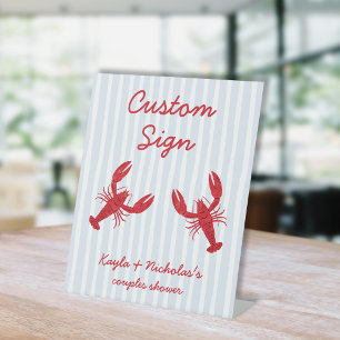 Crawfish Boil Engagement Couples Shower Pedestal Sign