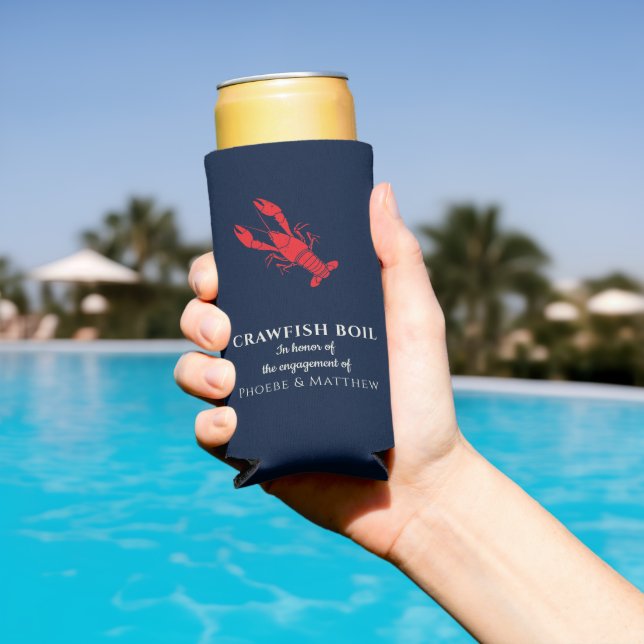 Crawfish Boil Engagement Party Celebration Seltzer Can Cooler (In Situ Pool)