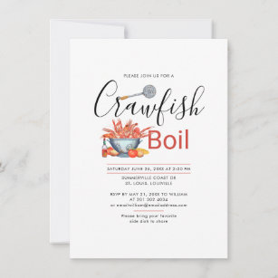 Crawfish Boil Family Reunion Summer Cookout Invitation