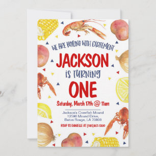 Crawfish Boil First Birthday Celebration Invitation