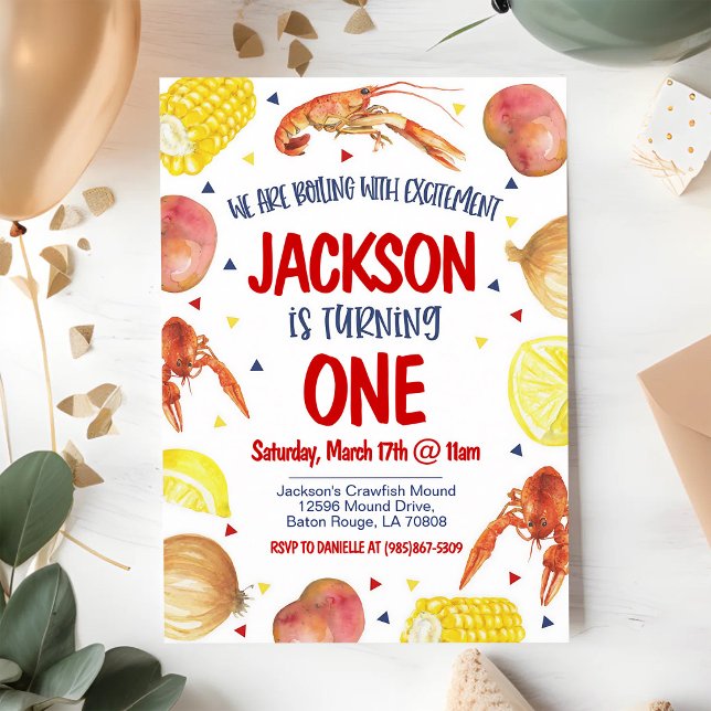 Crawfish Boil First Birthday Celebration Invitation (Creator Uploaded)