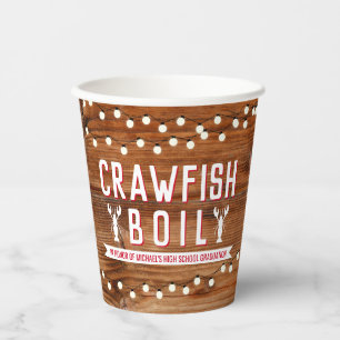 Crawfish Boil Graduation Family Seafood Rustic Paper Cups