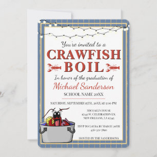 Crawfish Boil Graduation Party School Invitation