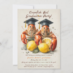 Crawfish Boil Graduation Party   Southern Style  Invitation