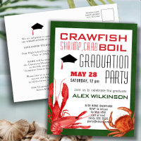 Crawfish Boil Graduation Seafood Party Invitation