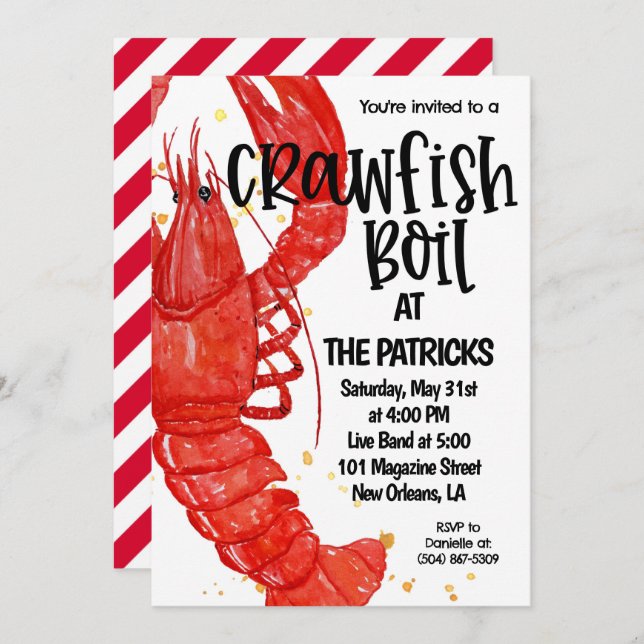 Crawfish Boil Invitation (Front/Back)