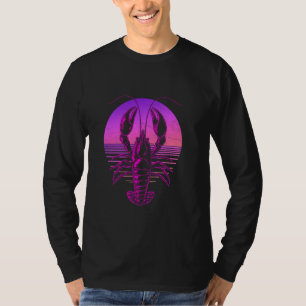 Crawfish Boil Party 80s Retro Sunset Cool Lobster  T-Shirt