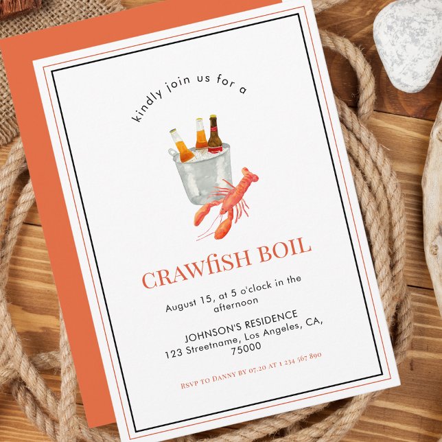 Crawfish Boil Party Beer Seafood Cookout Theme Invitation (Creator Uploaded)