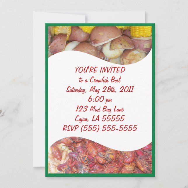 Crawfish Boil Party Invitation (Front)