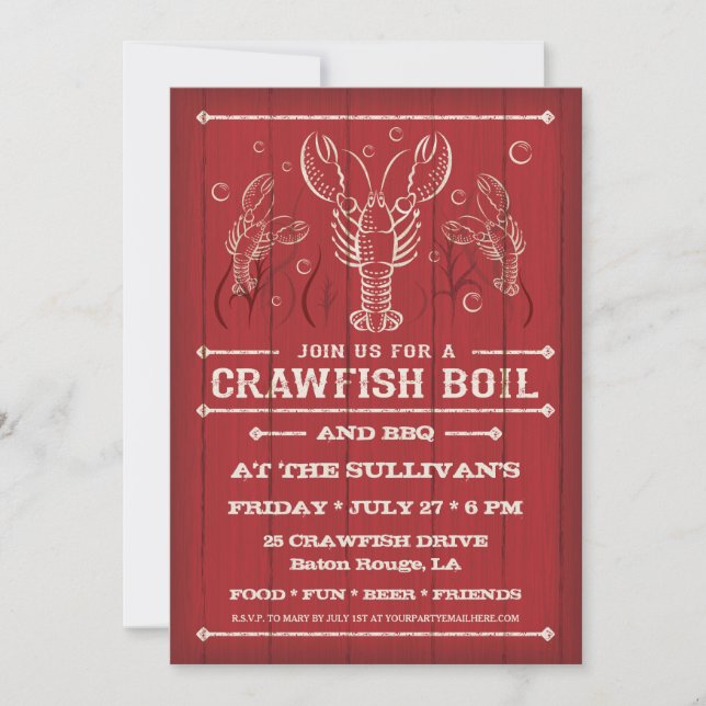 Crawfish Boil Party Invitation (Front)