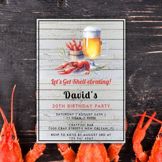 Crawfish Boil Party Invite Summer 30th Birthday (Creator Uploaded)