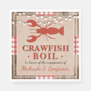 Crawfish Boil Rustic Couples Engagement Party Napkin