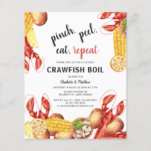 Crawfish Boil Script Engagement Party Invitation
