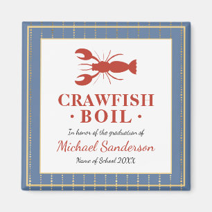 Crawfish Boil Seafood Blue Graduation Party Favour Magnet