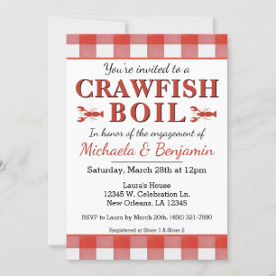 Crawfish Boil Seafood Party Picnic Engagement Invitation
