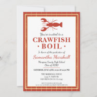 Crawfish Boil Seafood Red School Graduation Party