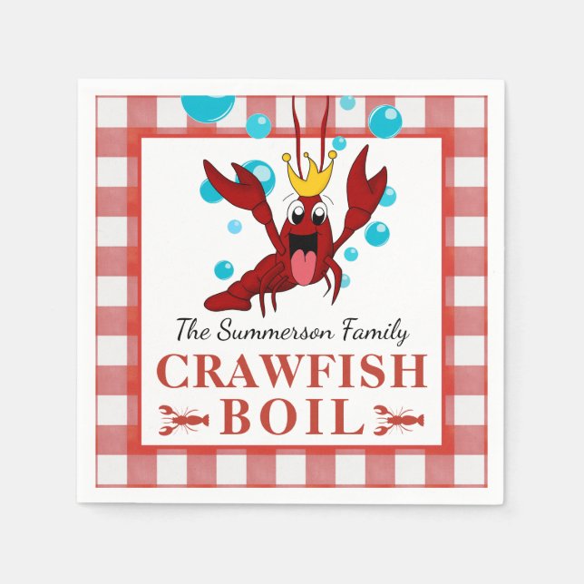 Crawfish Boil Seafood Summer Family Cookout Napkin (Front)