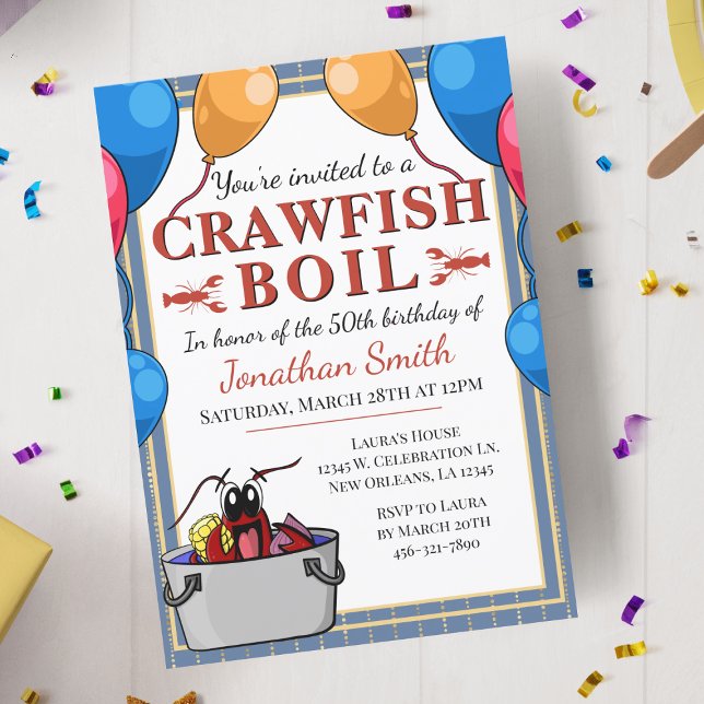 Crawfish Boil Special Event Birthday Invitation (Crawfish Boil Special Event Birthday Invitation)