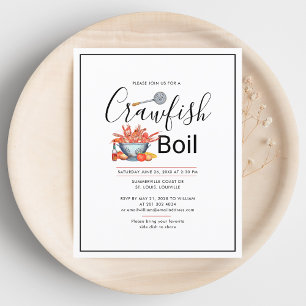 Crawfish Boil Watercolor Family Cookout Invitation