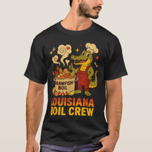 Crawfish Cajun Louisiana Boil Alligator Bayou Retr T-Shirt