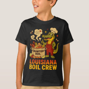 Crawfish Cajun Louisiana Boil Alligator Bayou Retr T-Shirt