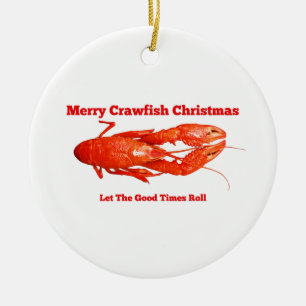 Crawfish Christmas Ceramic Tree Decoration
