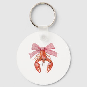 Crawfish Coquette Bow Crawfish Boil Lobster Cajun  Key Ring