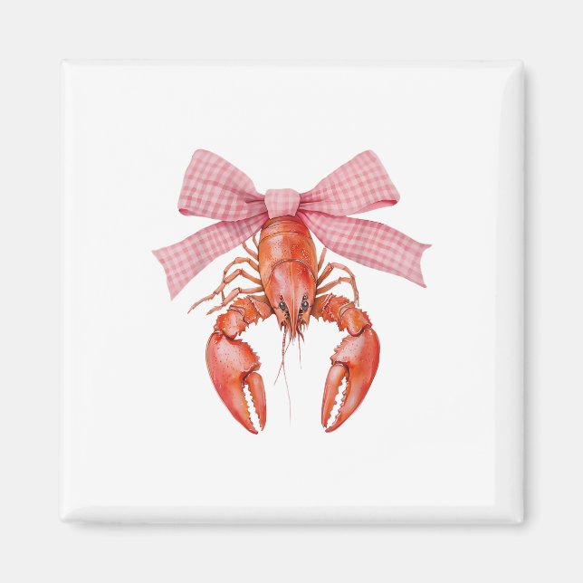 Crawfish Coquette Bow Crawfish Boil Lobster Cajun  Magnet (Front)