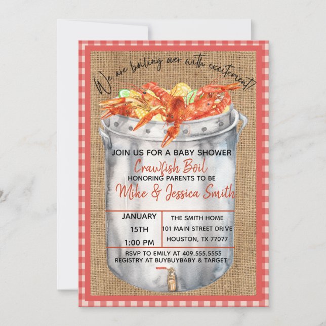Crawfish Couples Baby Shower Invitation (Front)