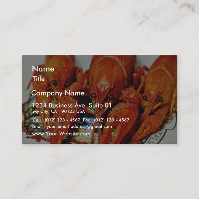 Crawfish Crawdads Craytfish Business Card (Front)