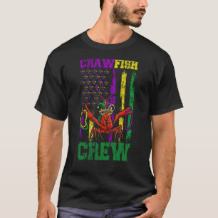 Crawfish Crew Beads Mardi Gras Flag Dab Kids Toddl T-Shirt
