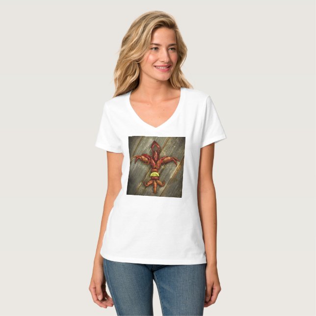 Crawfish Fleur-De-Lis T Shirt (Front Full)